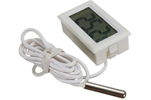 ARCELI Termometro digitale LCD Monitoraggio della temperatura con sonda esterna per frigorifero Frigorifero congelatore Acquario - Bianco