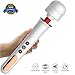 Produktbild Magic Wand Massagestab, Handheld Wand Massagegerät Massager mit 10 Programmen & 5 Rhythmus Geschwindigkeiten Programmen Körpermassager für Nacken Schulter Arme und Beine Körper Fuß, Silikon Kopf, USB Wiederaufladbar (Weiß)