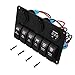 Produktbild Hongdett 6 Gang Waterproof RV Car Marine Boat Circuit Breaker LED Rocker Switch Panel Dual USB Charger Cigarette Socket