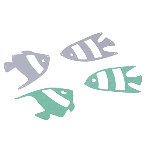 Amazingdeal365 ein Paar Fisch Metall Form Schablonen Schneiden DIY Dekor Sammelalbum Karten Buchzeichen Lesezeichen als Geschenk für Freunde Geburtstag Kinder,Kindergarten Hobby Schule Handarbeit Unterricht usw. Ein tolles Geschenk! - 7