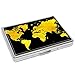 Produktbild Gold World Map Atlas Black Art Print Fashion Silber Edelstahl Zigarettenetui Halter Zigaretten Box Aufbewahrung Etui Stylisch Ausweis Kreditkarte Wallet Schutzhülle