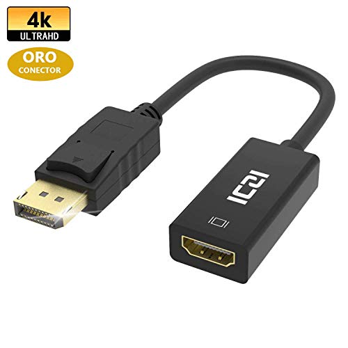 DisplayPort auf HDMI Adapter 4K, ICZI Vergoldet DP auf HDMI Kabel mit HDTV Audio Konverter für PC, Laptop (Schwarz) DisplayPort auf HDMI Adapter 4K, ICZI Vergoldet DP auf HDMI Kabel mit HDTV Audio Konverter für PC, Laptop (Schwarz)