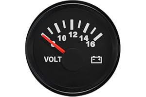 ELING Voltmètre Jauge de Tension 12V 8-16V 52mm(2") avec Rétroéclairage pour Voiture SUV Racing