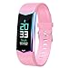 Produktbild MuSheng Fitness Armband mit Pulsmesser Wasserdicht IP67 Fitness Tracker Aktivitätstracker Pulsuhr Schrittzähler Sportuhr für Anruf Beachten Handy Monitor Herzfrequenz Farbe für iOS Android (Rosa)
