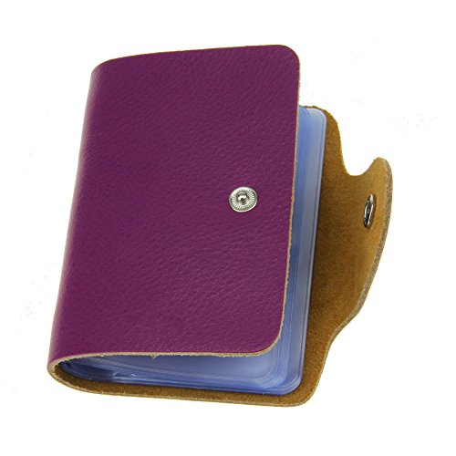 Liying Versatile Soft Premium Leather Wallets Credit Card Holder ID Business Case Purse(Unisex) for all (Purple)