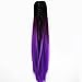 22" Claw on Ombre Two Tone Synthetic Long Straight Ponytail Hair Extensions Natural Black to Violet Purple