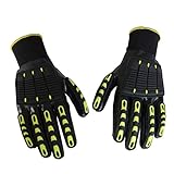 GROSSARTIG Hochleistungsarbeits-Mode-Design-Handschuhe mit den Knöchelauflagen, vibrierende Schutzhandschuhe, industrieller Auswirkungs-Arbeitsgang (Color : Black, Size : XL-10(26CM))