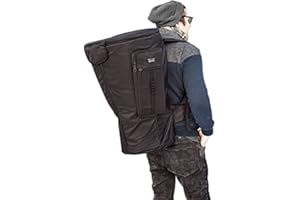 TERRÉ Borsa per djembe deluxe XXL, impermeabile, imbottita, comoda tracolla, sistema di trasporto a zaino, tasca laterale