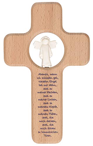 Butzon und Bercker Kinder Holzkreuz Vierzehn Engel 18 cm Engel aus Porzellan Geschenkbox