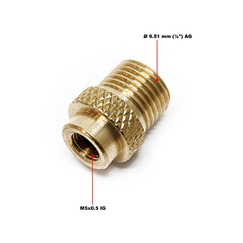 Airbrush Adapter Reduzierstück M5x0,5 IG 9,51 mm (1/8″) AG Luftschlauch Zubehör - 2