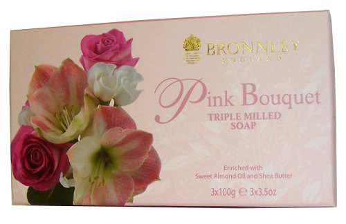Bronnley Pink Bouquet 3x100g Triple Milled Handmade Soap