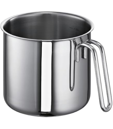Pot à Lait En Acier Inoxydable 18/10 Prandelli - 250 Ml, Compatible Induction, Poignée Silicone