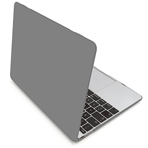 MyGadget MacBook 12 Zoll Retina *Gummi* Case Hülle - Apple Model ab 2015 (A1534) gummierte Plastik Tasche Mac Schutzhülle Hartschale Cover in Grau