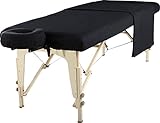 Master Massage Table Flannel Sheet Set 3 in 1 Tabel Cover, Flat Sheet, Face Cushion Cover (Black)