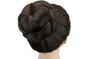 IMISSU Grande Taille Danseur Tressé Chignon Couverture De Cheveux Beignet Postiches Chouchou Chignon Perruque Chignon Sur La Fête De Mariage (M4 Chocolate Brown)