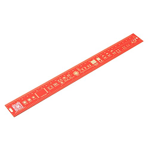 Preisvergleich Produktbild ILS - 3 Stück 30cm Multifunktions PCB Lineal Messwerkzeug Rot
