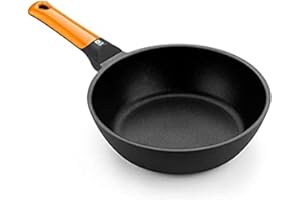 BRA Efficient Orange Sartén honda 28 cm, aluminio fundido con antiadherente Platinum Plus, apta para todo tipo de cocinas incluida inducción, libre de PFOA