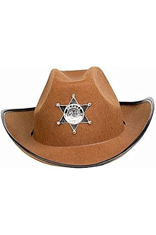 Cowboy Sheriff Hat Brown : Amazon.co.uk 