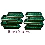 Pack of 10 Britten &amp; James® Professional Seed trays. Full size, green heavy duty trays made from extra thick plastic with efficient drainage holes. As used by professional growers and garden centres.