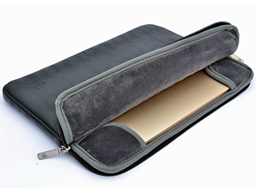JUBELIST Business Sleeve Tasche H  lle passgenau f  r das Apple Macbook 12   Zoll     Case mit Extra Fach f  r Zubeh  r  schwarz 