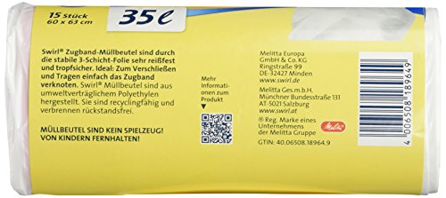 Swirl 35 l Zugband Müllbeutel, 15 Stück - 2