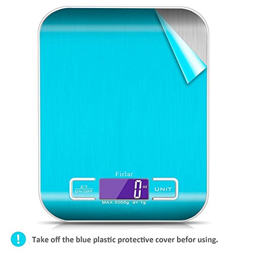 Firlar 5Kg / 11lb Digital Post Und Nahrungsmittelskala Edelstahl Beleuchtete LCD Anzeigen Multifunktionsküche Elektronische Balance - 9