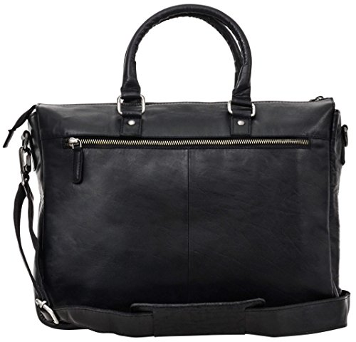 Gusti Leder studio „Porter“ große elegante Laptoptasche 15,4″ Notebooktasche Arbeitstasche Lehrertasche Aktentasche Businesstasche Bürotasche Herrentasche Damentasche Notebooktasche Schwarz 2B17-20-6 - 7