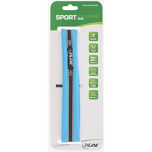InLine 55666B Sport Gürteltasche Duo, stretch, 20 x 10 cm blau - 2