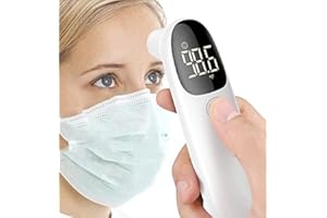 IFNI Termometro frontale e auricolare a infrarossi medico, senza contatto, per adulti e bambini, display LCD, funzione sonoro