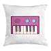 Produktbild Kissenbezüge Music Throw Pillow Cushion Cover, Synthesizer Icon in Cartoon Style on White Background Digital Electronic Instrument, Decorative Square Accent Pillow Case, 18 X 18 Inches, Multicolor