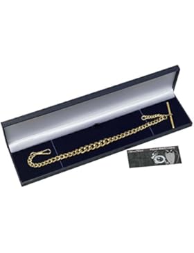 konisch Taschenuhr Kette–hängt zugeschnitten–Silber Teller–in Geschenkbox