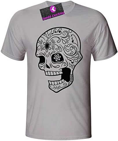 Spedd Clothing black laughing sugar skull Womens T Shirt - Gray - Ladies2XL