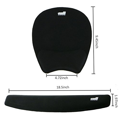 Kit Teclado ergon  mico y rat  n EEEKit con espuma con efecto memoria Resto de mu  eca Mousepad  Ultra suave Pad de teclado  Wrist Rest Pad Kit 