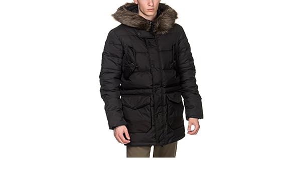 superdry mens longline down chinook parka black