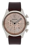 Gigandet Herren-Chronograph Quarz Analog mit Lederarmband Braun Art Deco G13-004