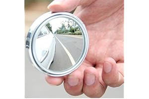 RMEET Rétroviseur Grand Angle,2 Pack HD Voiture Rétroviseurs 360 Ronde Auto Rétroviseurs,Grand Angle Réglable Blind Spot Mirror pour Toutes Les Voitures Blanc