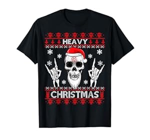 Pesada calavera navideña con gorra