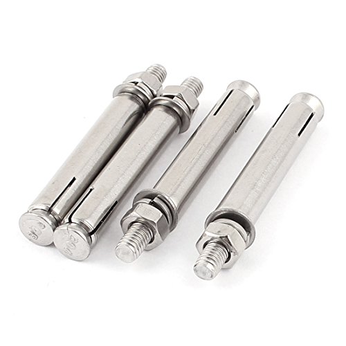 Preisvergleich Produktbild sourcingmap® 4Stk M6x70mm Sechskantmutter Edelstahl Hülse Anker Erweiterungsschrauben