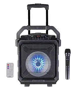 Zoook Rocker Thunder XL 50 watts Trolley Karaoke Bluetooth Party Speaker with Remote, Built-in Amplifier & Wireless Mic (Black)