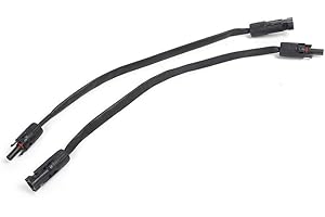 PUUPAA 35 cm Solarpanel-Kabel, PV-Solarkabel-Durchführungskabel, Kupfer-Flachverbindungs-Verlängerungskabel zum Anschluss von Sonnenkollektoren und Mikro-Wechselrichtern, 6 mm²