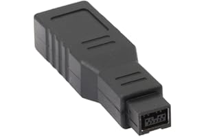 iCables FireWire 400 to 800 Adapter - 6 Pin (FEMALE) 400 to 9 Pin (MALE) 800 Firewire/iLink Connector Adapter - Compatible with Mac and more