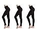 Price comparison product image Womens Leggings (3 Pack) FM® Ladies Sports or Casual, Black Leggings