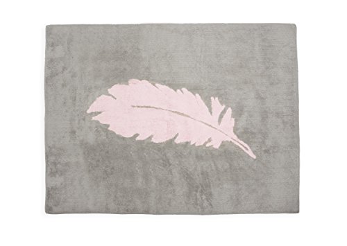AratextilKids Rug 100% Cotton Machine washable Collection Pen Grey _ rosa 120 x 160 cms