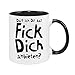 Produktbild Darf ich Dir das Fick Dich anbieten - Design by Cupkiller - hochwertiger Keramik-Kaffeebecher - beidseitig bedruckt - Kaffeetasse - Teetasse - Spruchtasse - Tasse mit Spruch - Fun - Geschenk (bi-color schwarz)