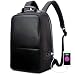 Produktbild BOPAI Diebstahlsicherer Mikrofaser Computer Lederrucksack Business Laptop Rucksack 15,6 Zoll Laptop Wasserdicht mit USB Anschluss Aufladen Reisetasche Funktions Daypack Schwarz