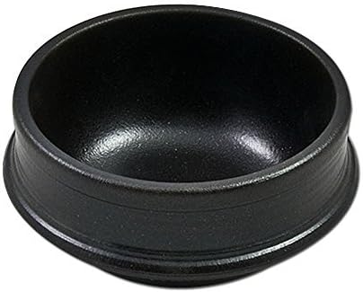 Korean DOLSOT Stone Bowl with Trivet, Premium Ceramic, Stone Pot Hot Pot for Bibimbap Soup Jjiage Korean Food (Large (6.5)) by KyungSan Ceramic