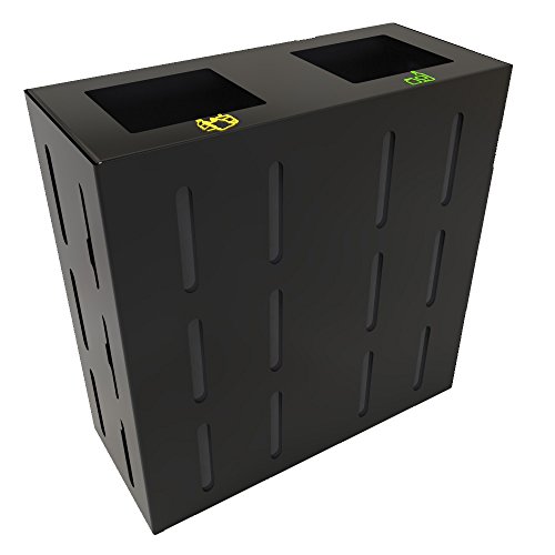 Preisvergleich Produktbild poubelledirect Abfalleimer Mülltrennung 2 Becken x 30L – Anthrazit – Oslo