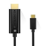 【Interfaz USB-C Reversible】Este USB C HDMI Cable está chapado en oro para una máxima conductividad y la disponibilidad para mejora de la transmisión de la señal, No distorsiona el audio o el video, no hay retraso en la señal de transferencia.