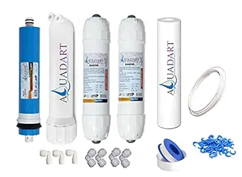 AquaDart RO SERVICE KIT 80GPD Membrane for All RO Water purifiers supports 3000 TDS, Carbon, Sediment Filter, Spun Filter 2m Pipe, Tafflon Tape and Connectors for Ro Water Purifiers