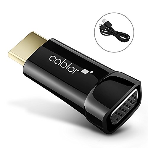 HDMI auf VGA, Cablor Vergoldet 1080P HDMI zu VGA Konverter Adapter mit Micro USB Power Kabel für Apple TV, Sony Computer, Macbook Pro, Raspberry Pi, Chromebook,Roku streaming media player usw. - 2